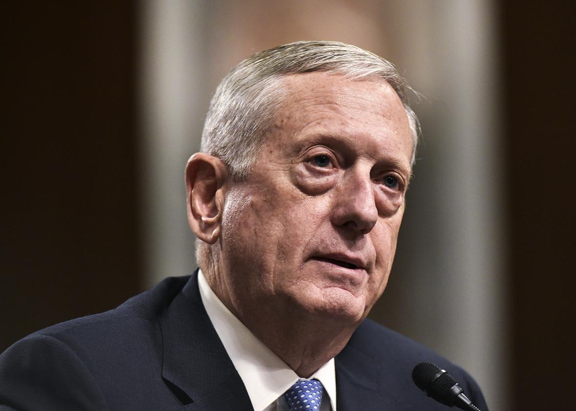 Retired Marine Corps general James Mattis testifies before the Senate Armed Services Committee on his nomination to be the next secretary of defense in the Dirksen Senate Office Building on Capitol Hill in Washington, DC on January 12, 2017. 