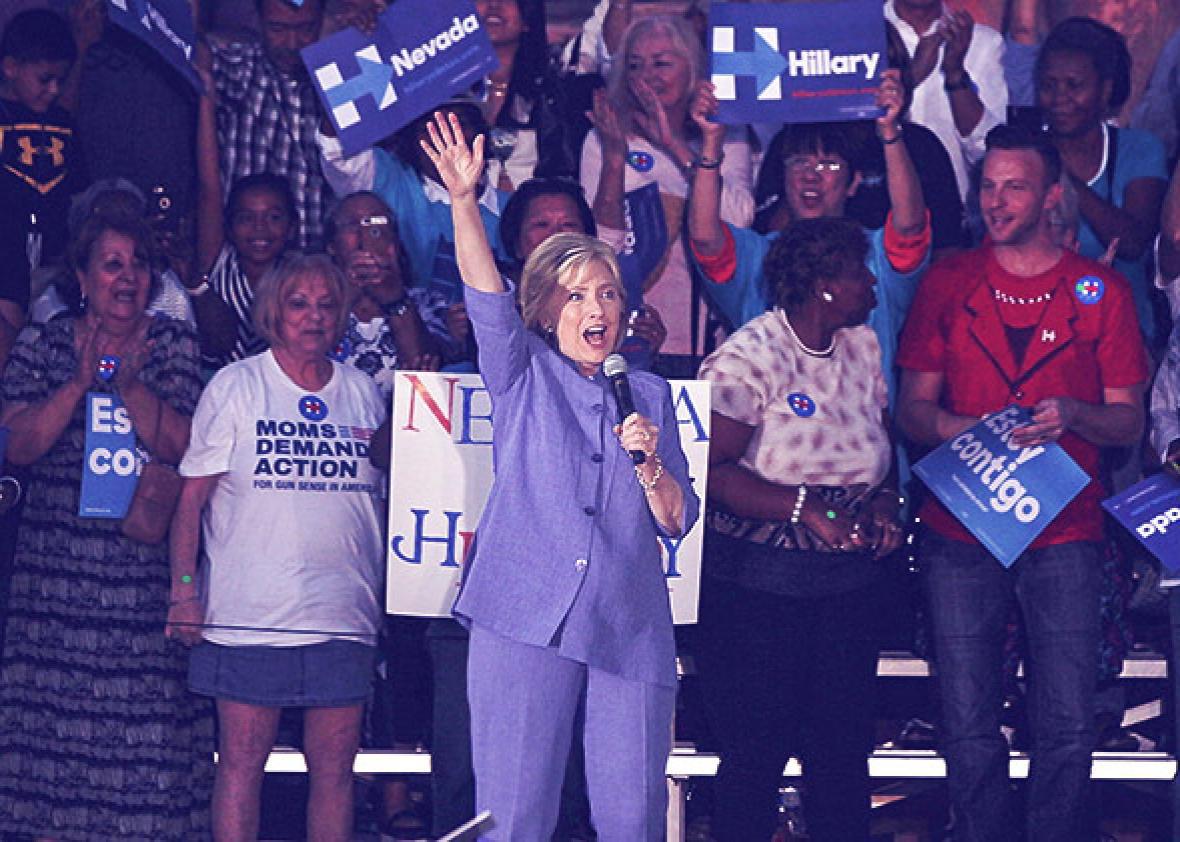 Democratic U.S. presidential hopeful Hillary Clinton