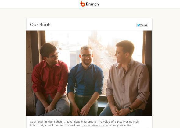 Josh Miller, right, and his Branch co-founders.