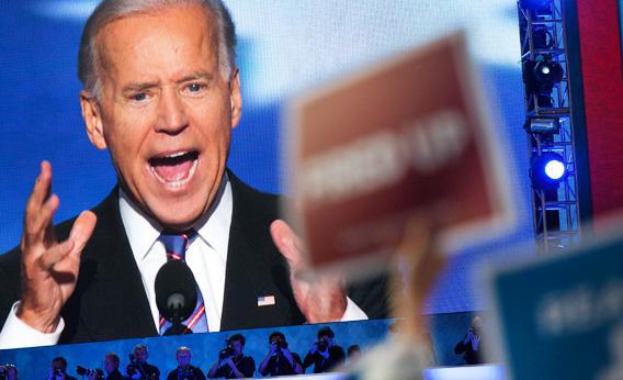 Vice-president Biden speaks at the 2012 Democratic National Convention in Charlotte, NC.