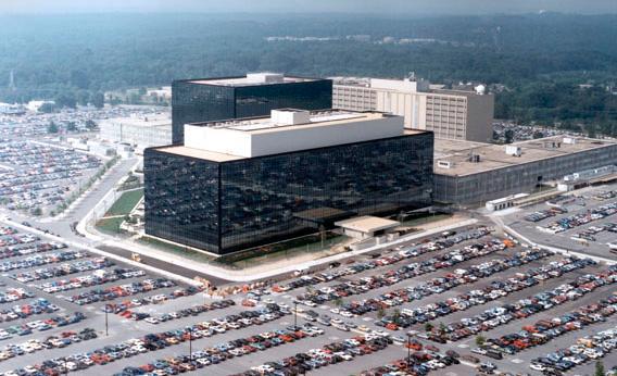 An undated aerial handout photo shows the National Security Agency (NSA) headquarters building in Fort Meade, Maryland.