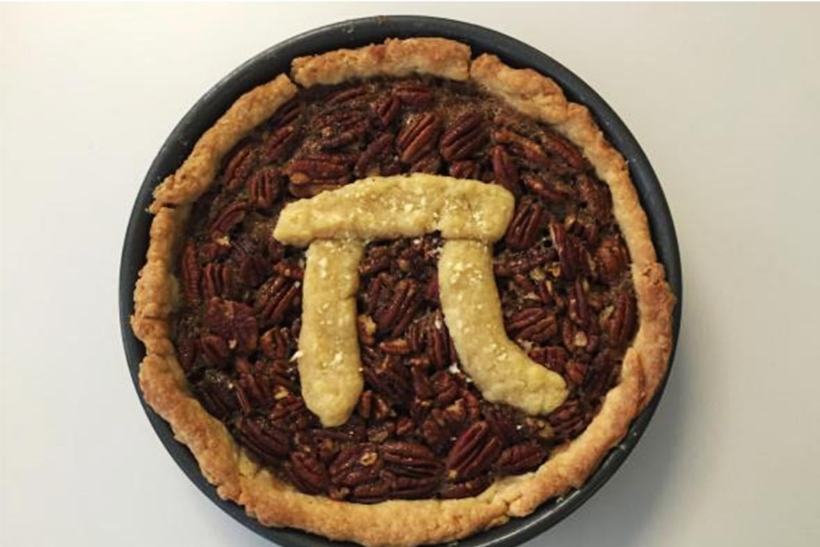 A pie with the pi symbol on it.