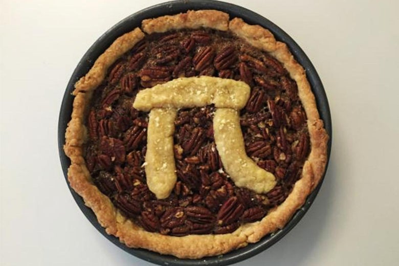 A pie with the pi symbol on it.