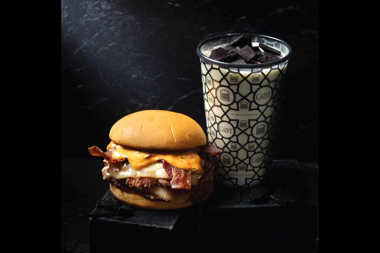 A “Dracarys Burger” and a “Dragonglass Shake.”