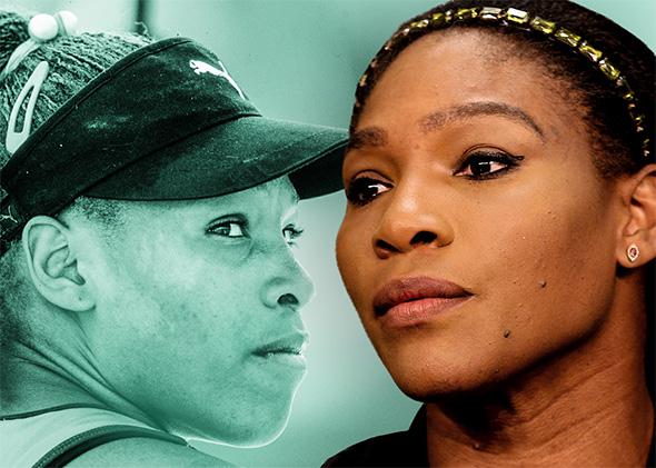 Serena Williams at Indian Wells in 2001 and 2015.