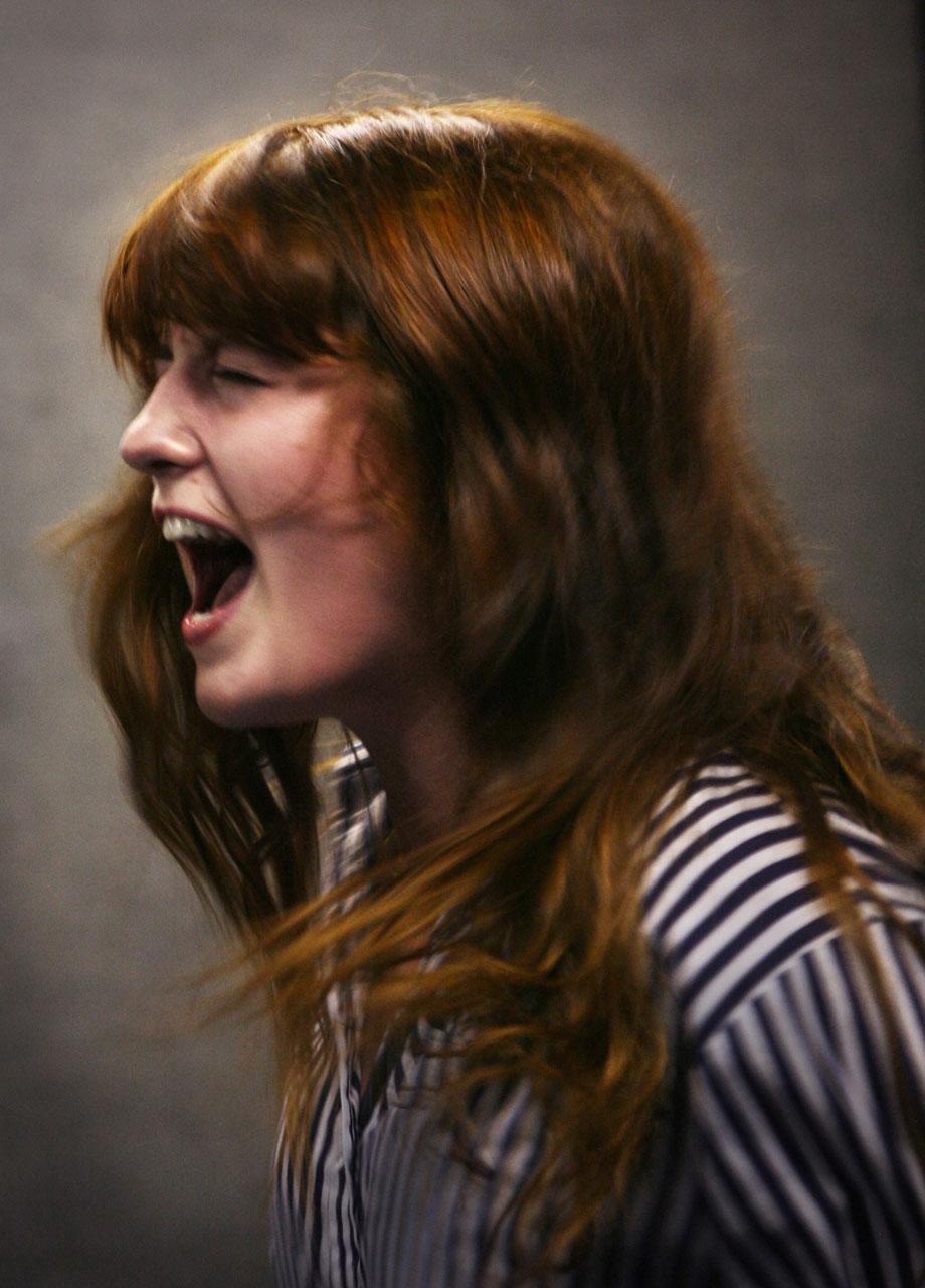 Florence & the Machine, 2007, JILL FURMANOVSKY Florence Welsh rehearsing at John Henry's in London, 2007.