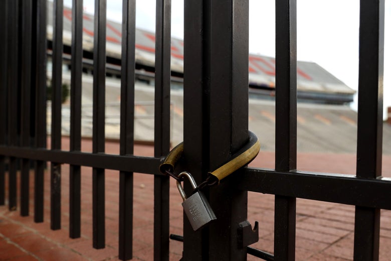 A gate closed at Clemson Memorial Stadium on June 10th