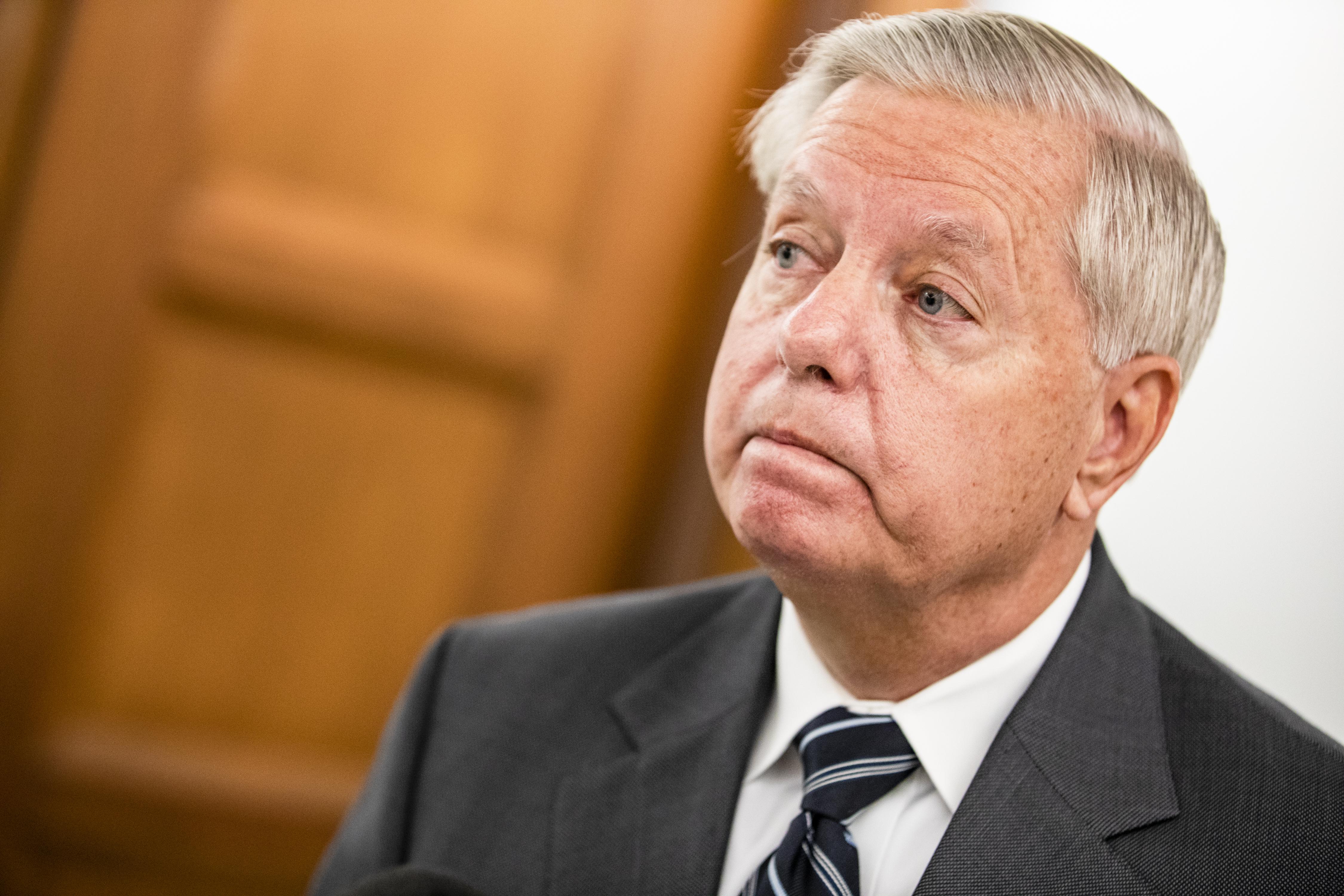 Lindsey Graham looking pensive