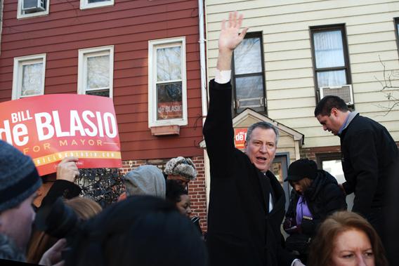 Bill de Blasio Campaigning