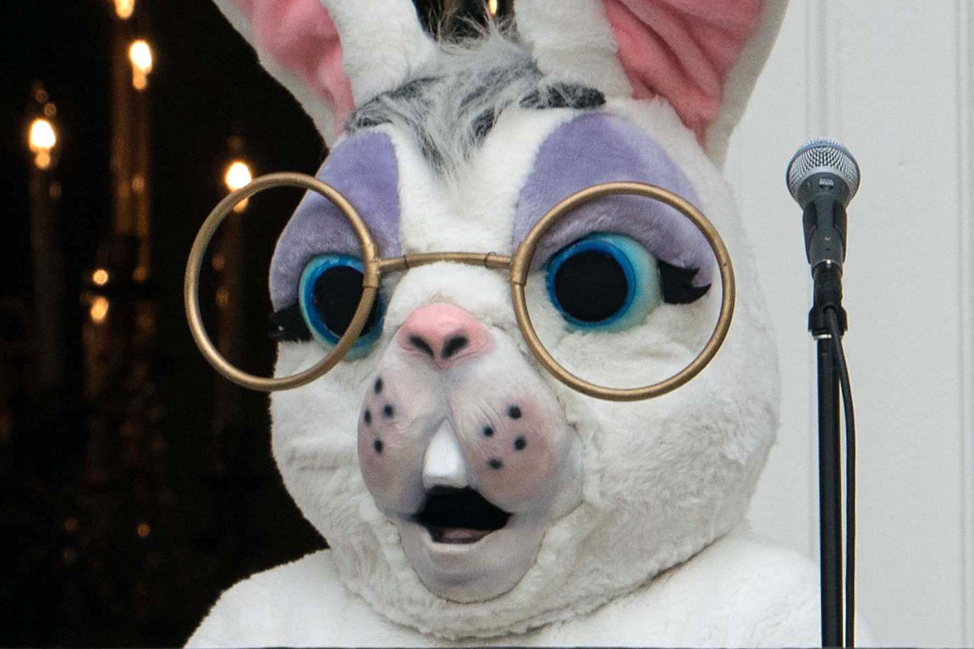 Sean Spicer in an Easter bunny costume.