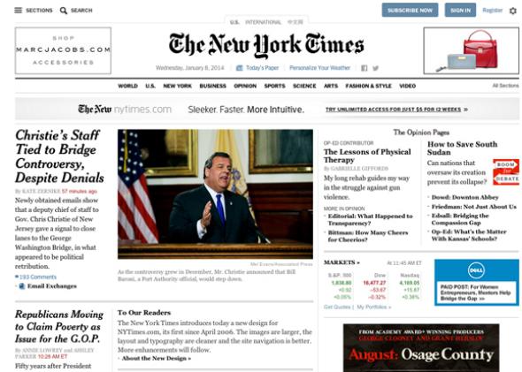 New York Times website redesign, reviewed.
