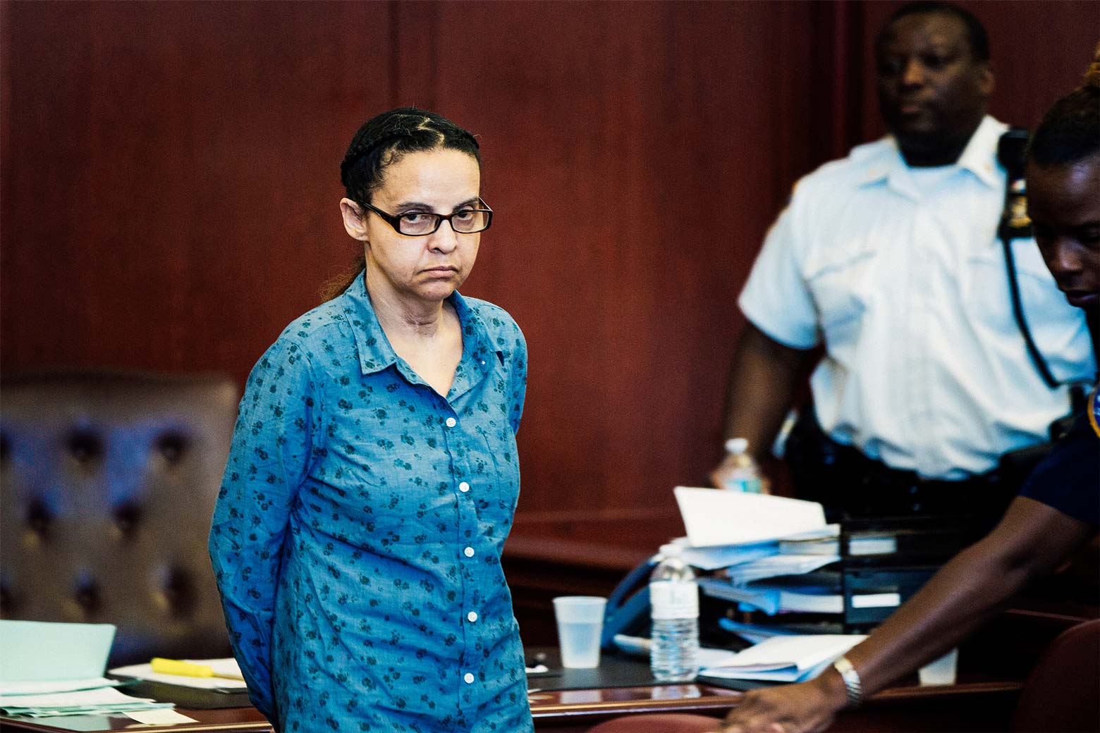 Yoselyn Ortega arrives for a hearing for her trial at Manhattan Supreme Court in New York City on July 8, 2013.