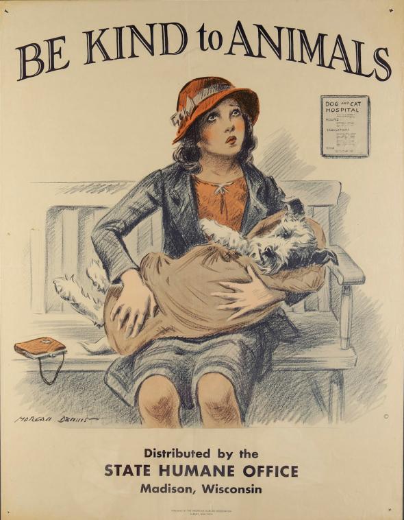 Be Kind to Animals (1934) by Morgan Dennis 16x16 Framed Poster popular