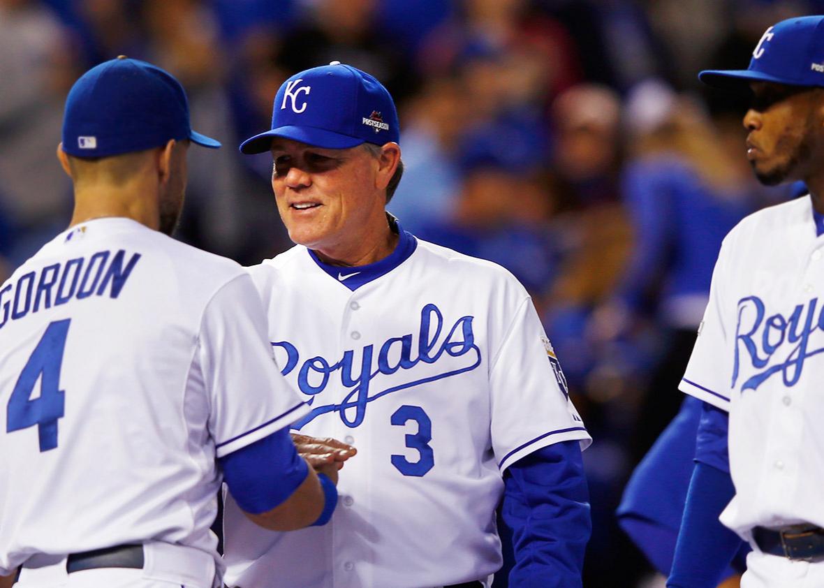Manager Ned Yost #3 of the Kansas City Royals.