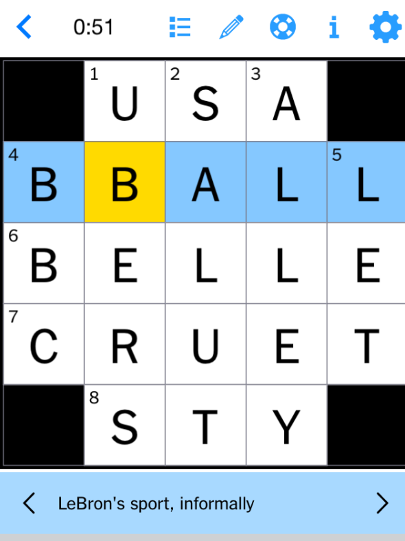 The New York times Mini Crossword on the NYT App is a joke