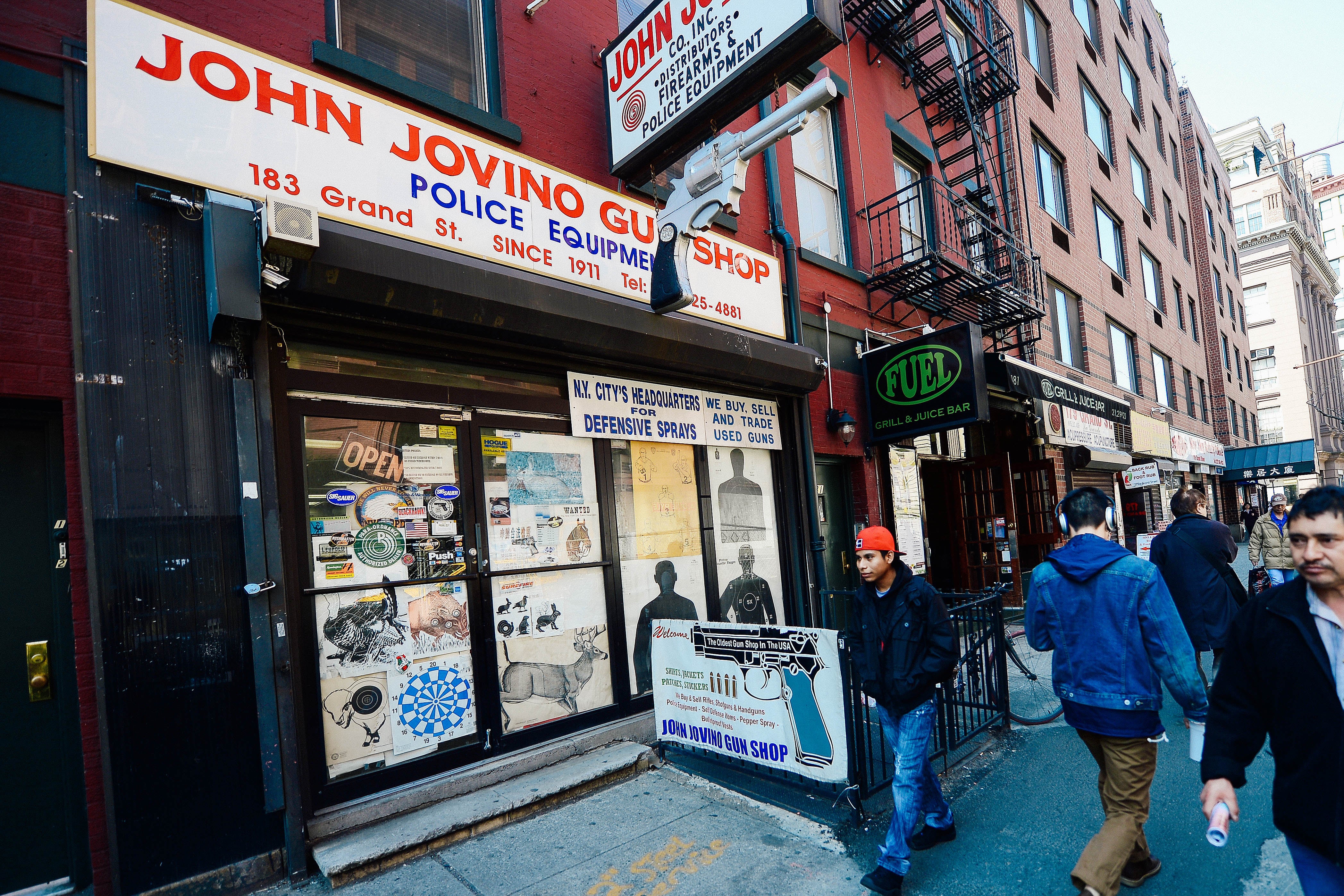 The John Jovino gun shop storefront.