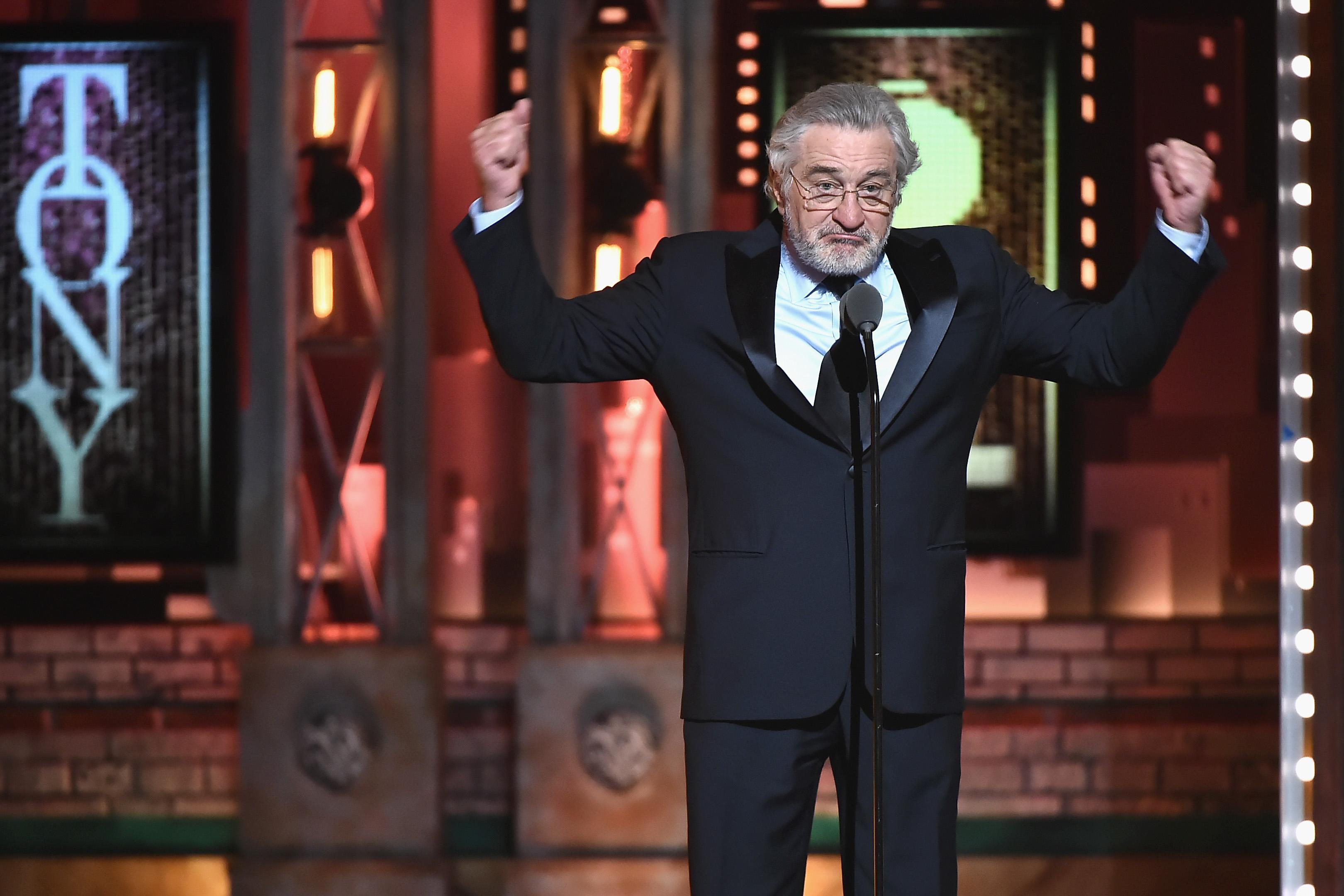 Robert De Niro, onstage at the Tony Awards “F Trump.” Robert De Niro, onstage at the Tony Awards “F Trump.”