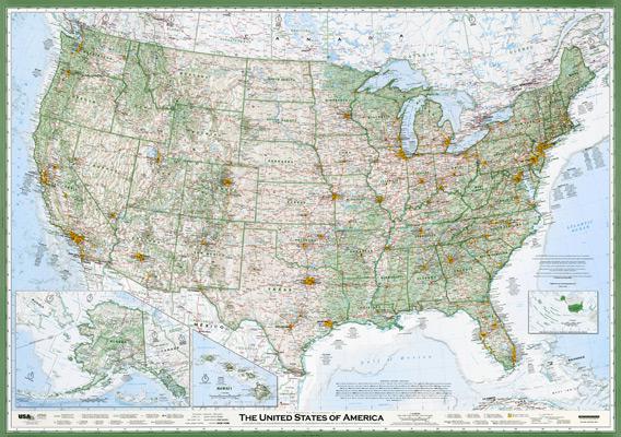 Real Map Of The United States The Best American Wall Map: David Imus' “The Essential Geography Of The United  States Of America”