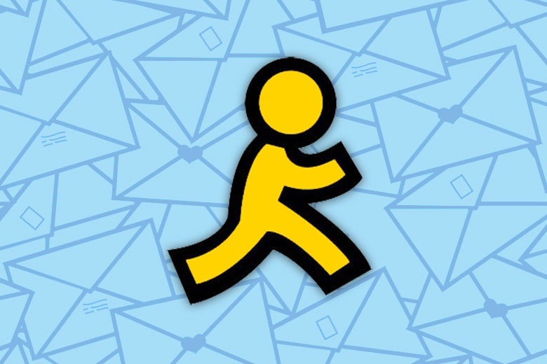  An AOL buddy running through envelopes.
