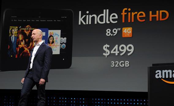 Jeff Bezos, CEO of AMAZON, introduces the new Kindle Fire HD. 