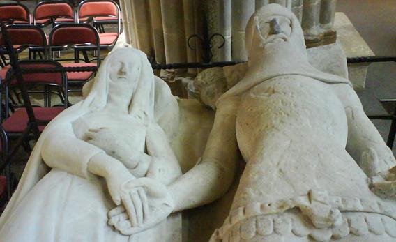 The 14th-century tomb effigy in Chichester Cathedral that inspired Larkin's poem "An Arundel Tomb" 