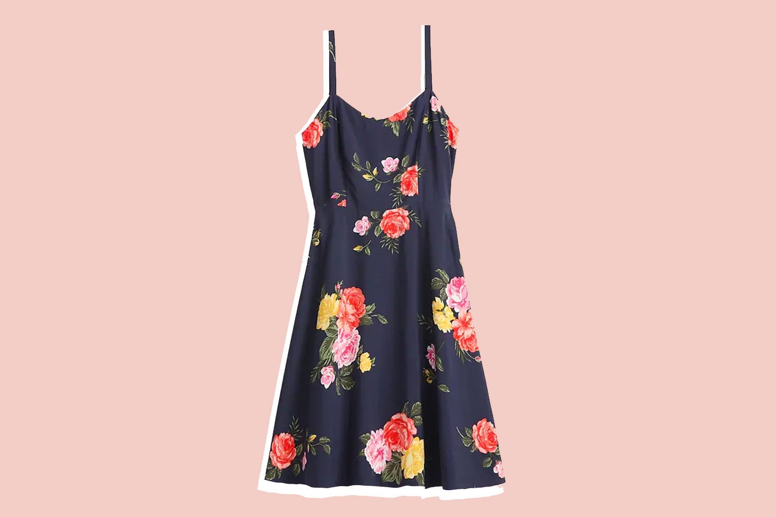 A-line sleeveless dress with floral print