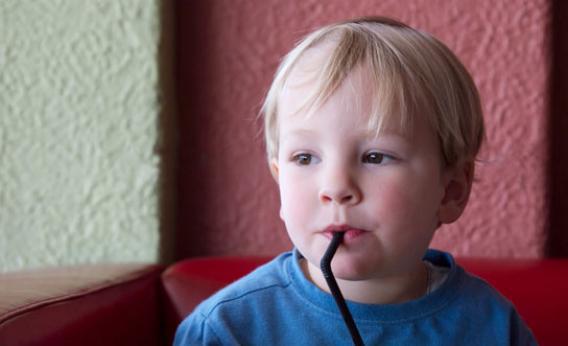Kid with straw
