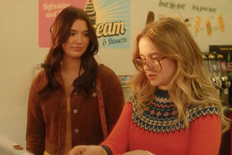 Young Tully and Kate in the 1970s in Netflix's Firefly Lane