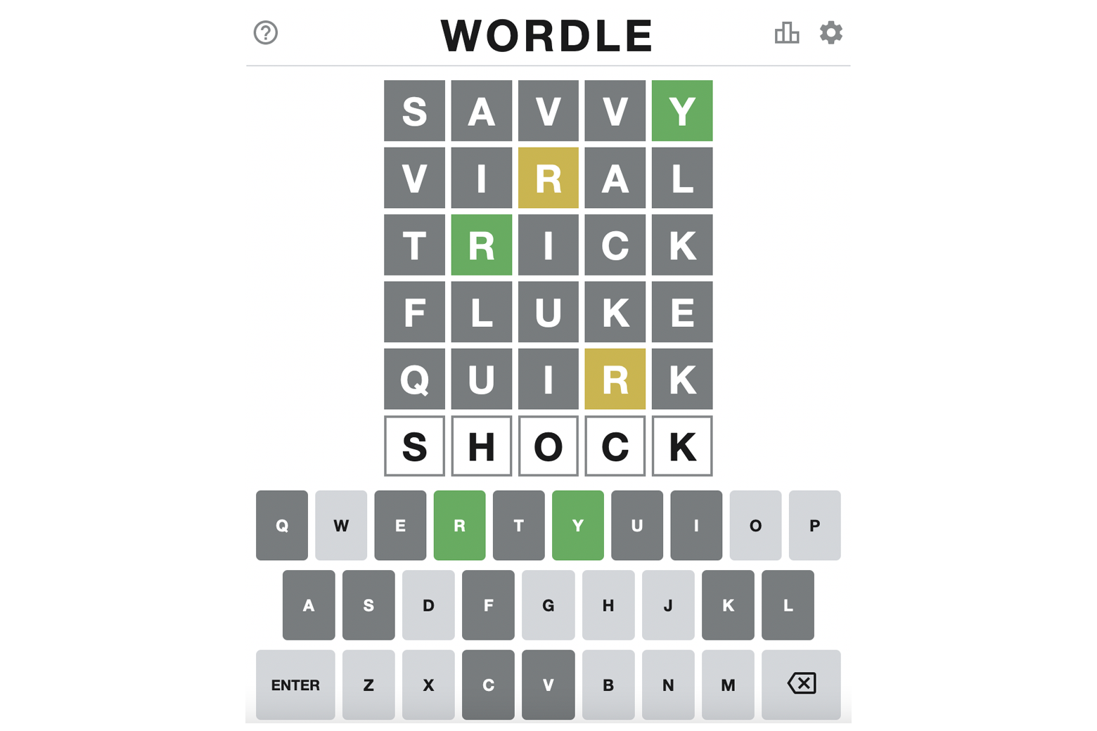 A Wordle grid