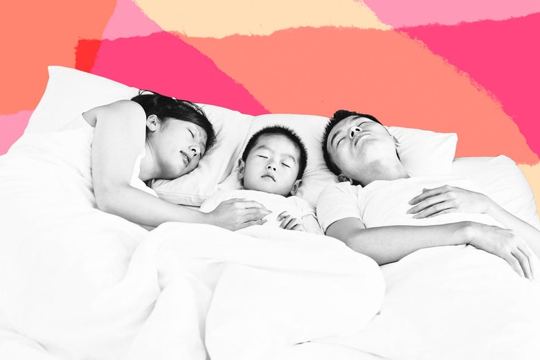 Parents cosleeping with child