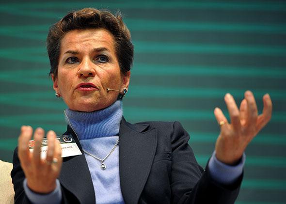 Christiana Figueres, executive secretary of the UNFCC, attends a Global Climate Fund forum at the opening ceremony of its headquarters in Songdo, Incheon on December 4, 2013.