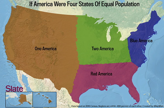 If Every U S State Had The Same Population What Would The Map Of