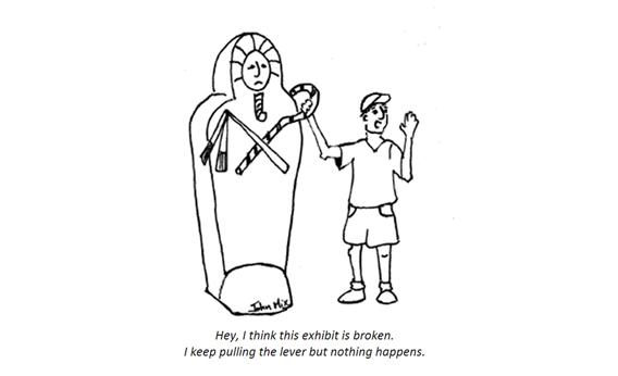 Museum cartoon.