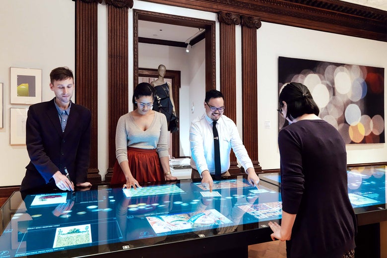 Cooper Hewitt’s interactive tables let visitors mingle with one another and with the exhibits.