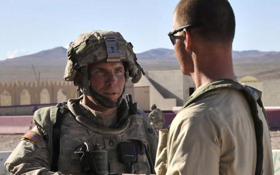 U.S. Army Staff Sgt. Robert Bales, left, at the National Training Center in Fort Irwin