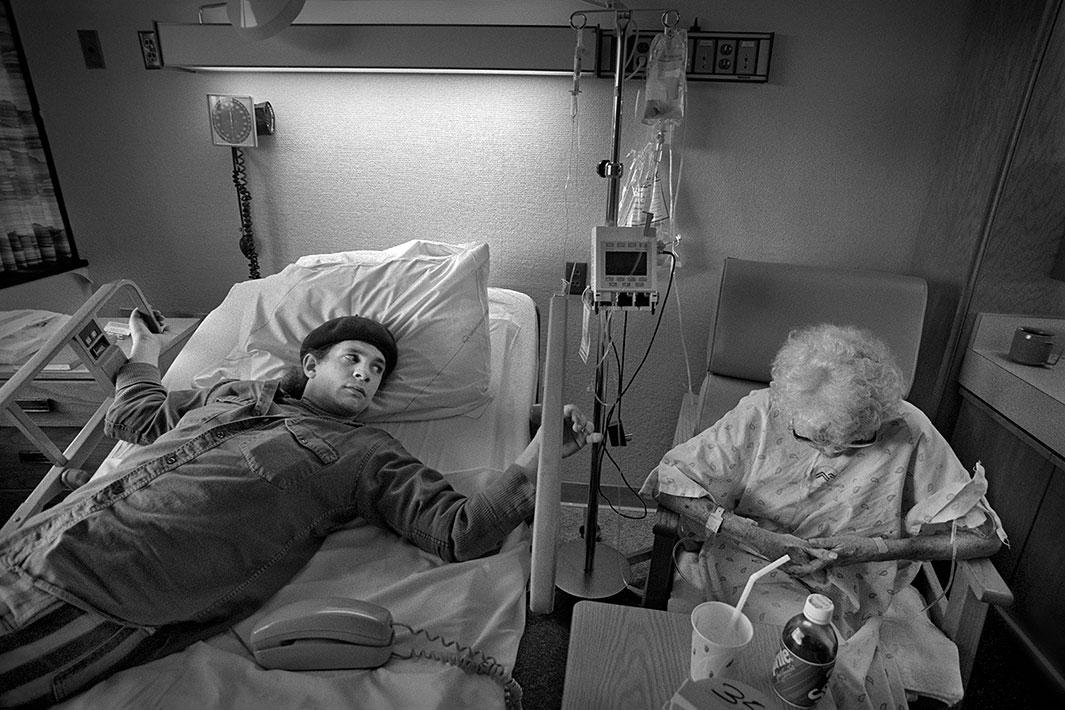 Hospital Room, Asheville, NC, New Year's Eve 1990, with Andy.