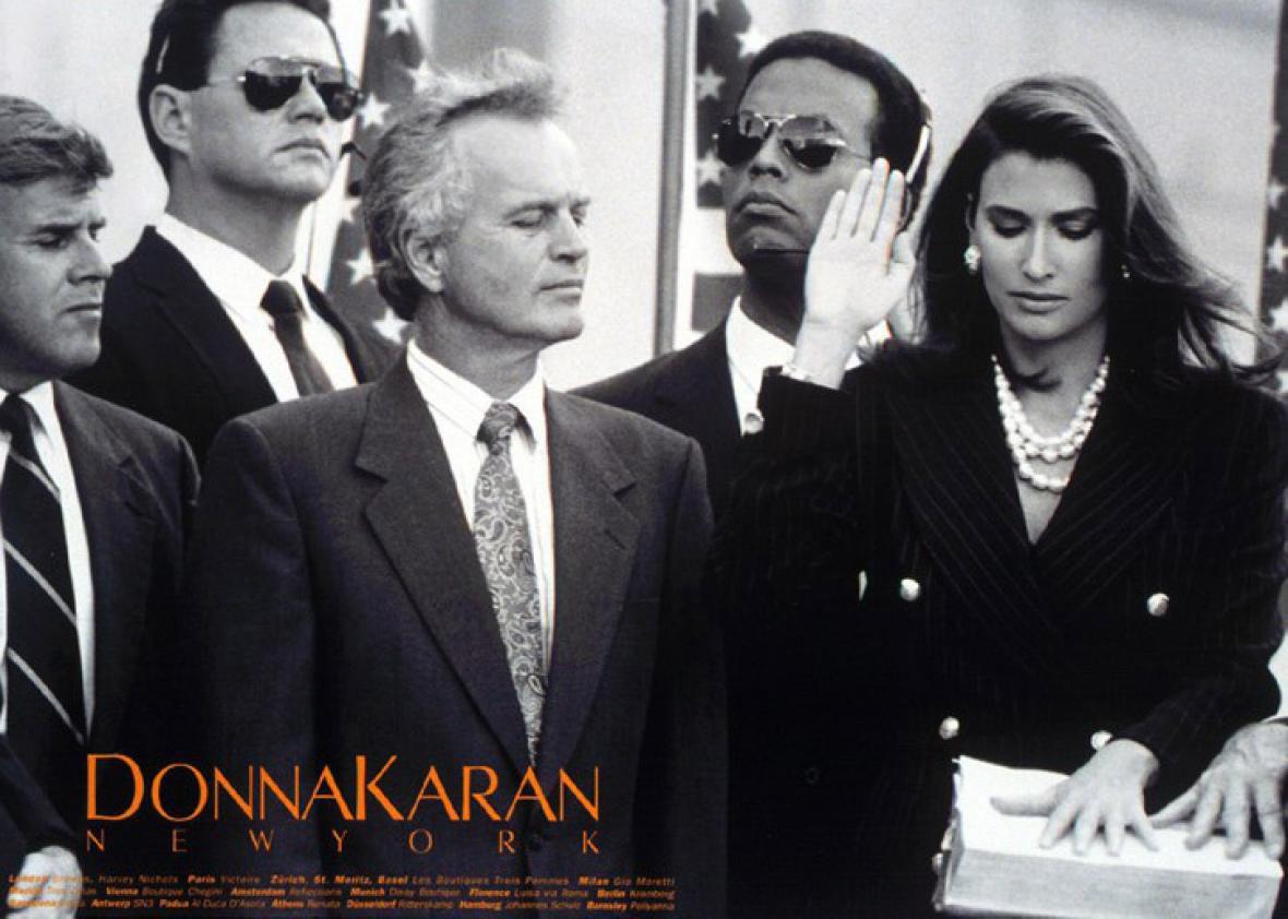 Here's what Donna Karan thought the first female president might look like  in 1992.