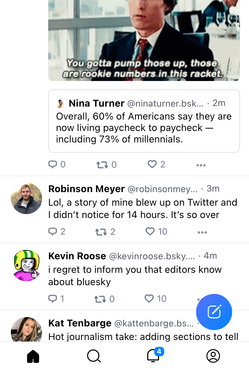 A Bluesky feed, which is similar to the Twitter feed.