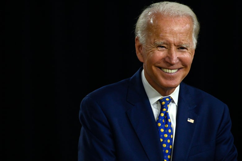 Former Vice President Joe Biden smiles as he speaks during a campaign event at the Anderson Community Center