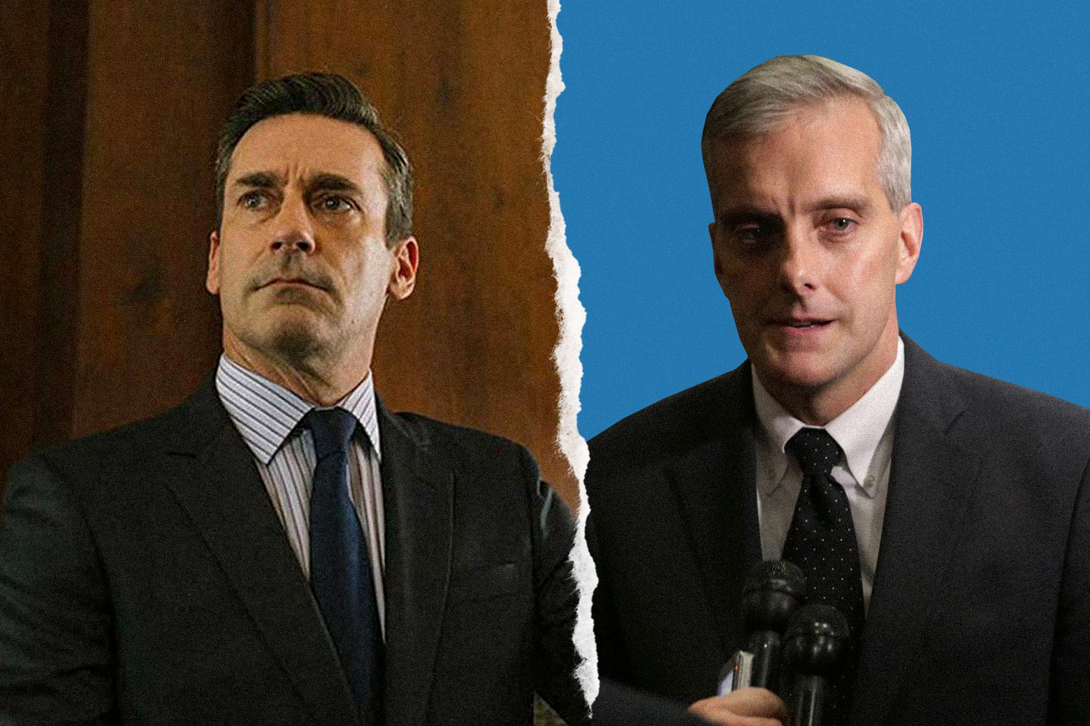 Jon Hamm and Denis McDonough.