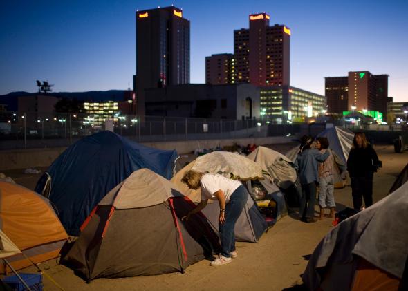 Tesla's gigafactory could go a long way toward revitalizing Reno, where homeless encampments sit in the shadow of casinos. But Elon Musk is holding out for better incentives.
