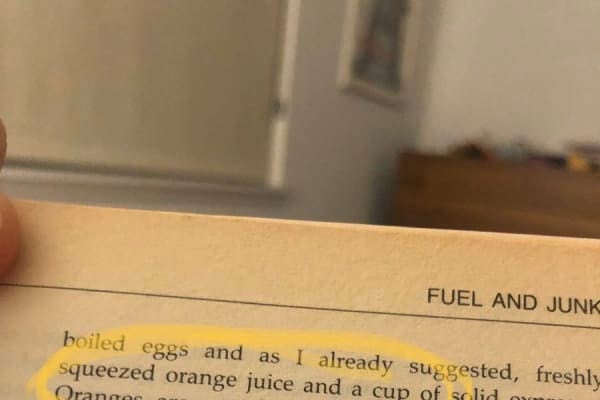 Photo of a book, with "Oranges are not the only fruit" circled