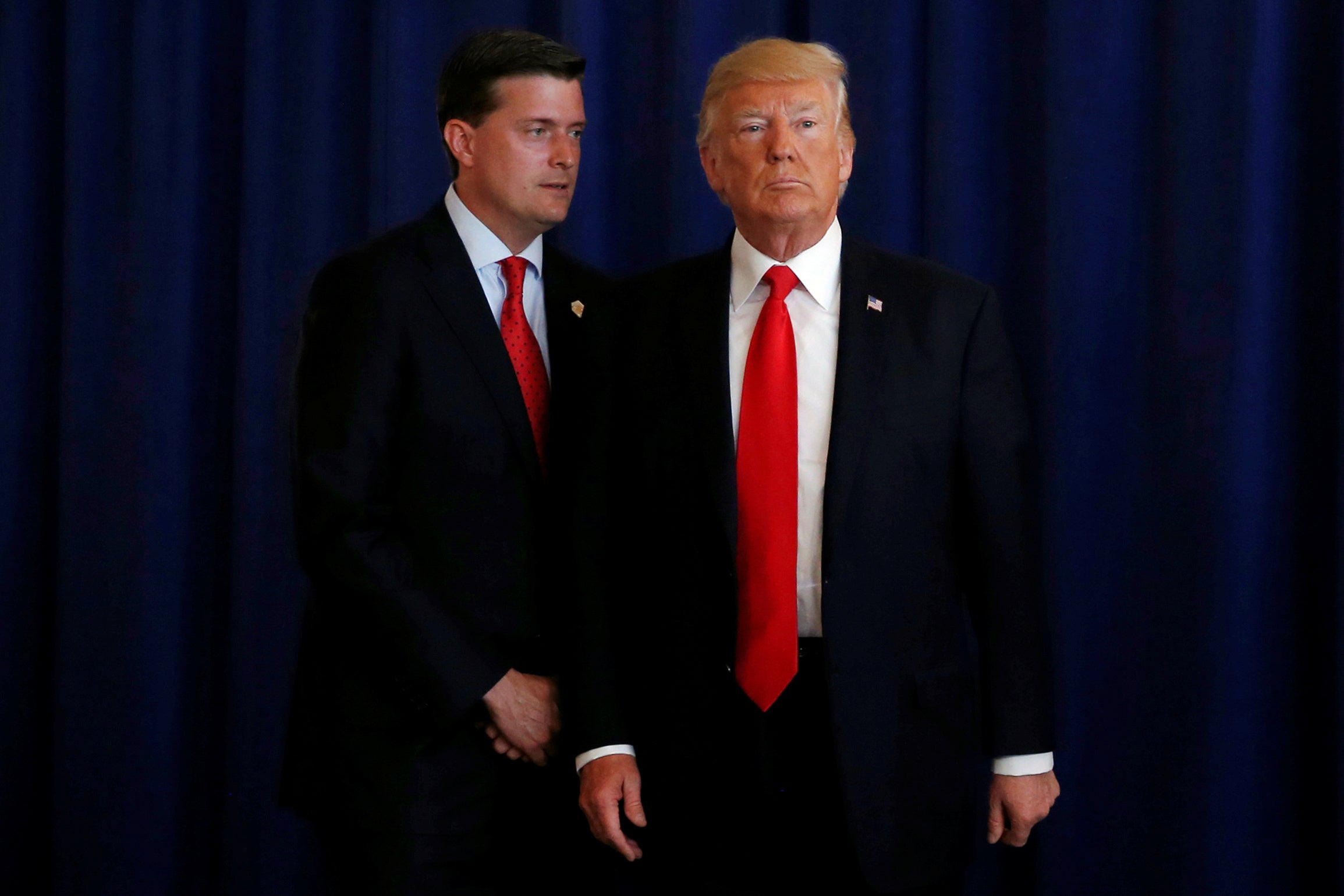 Rob Porter with Donald Trump in Bedminster, New Jersey on Aug. 12, 2017.