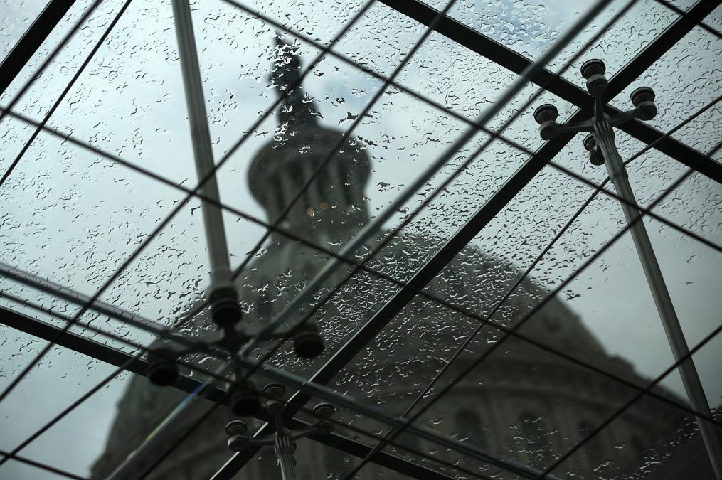 The Dome of the Capitol Building is seen through a skylight window, Sept. 27, 2013.