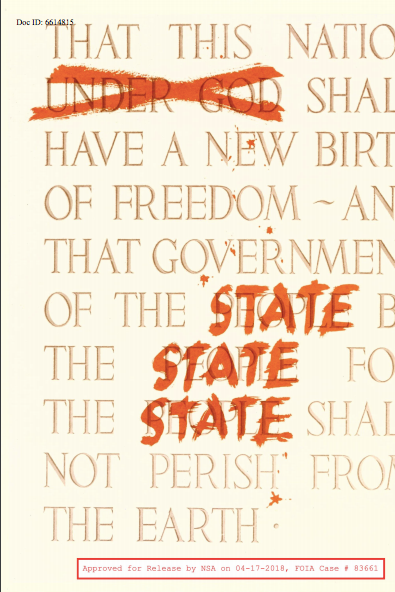 NSA poster Gettysburg Address