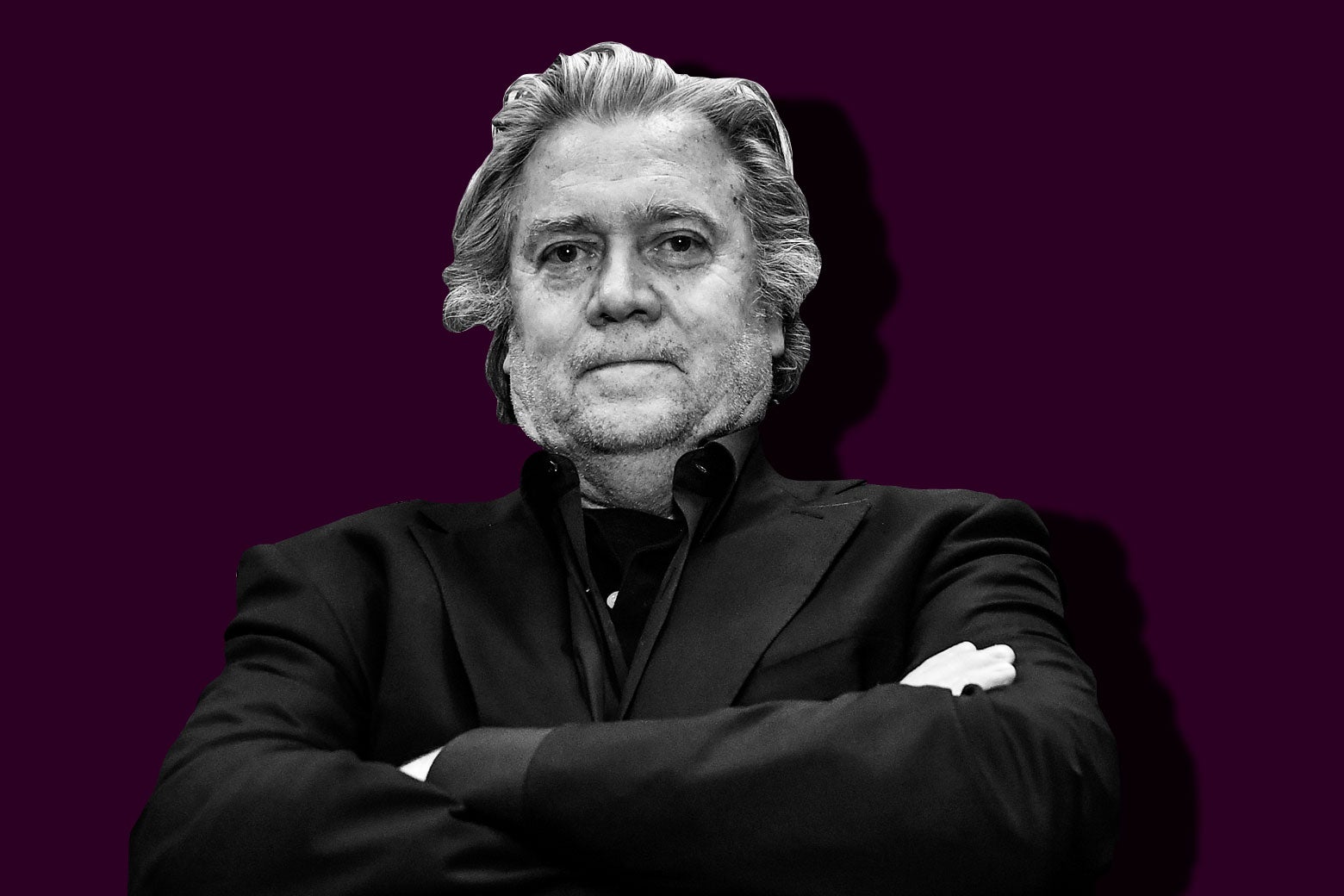 Photo illustration of Steve Bannon as seen on March 25 in Rome.