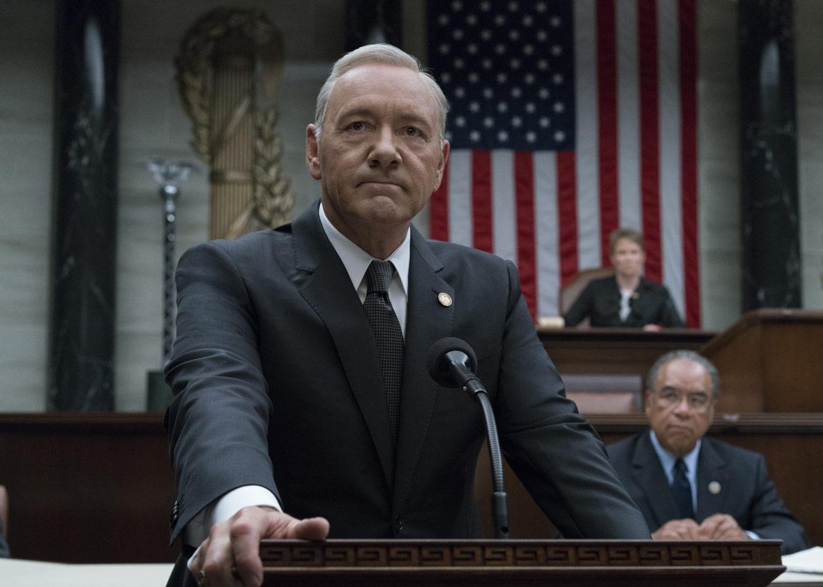Kevin Spacey as Frank Underwood in season 5 of House of Cards