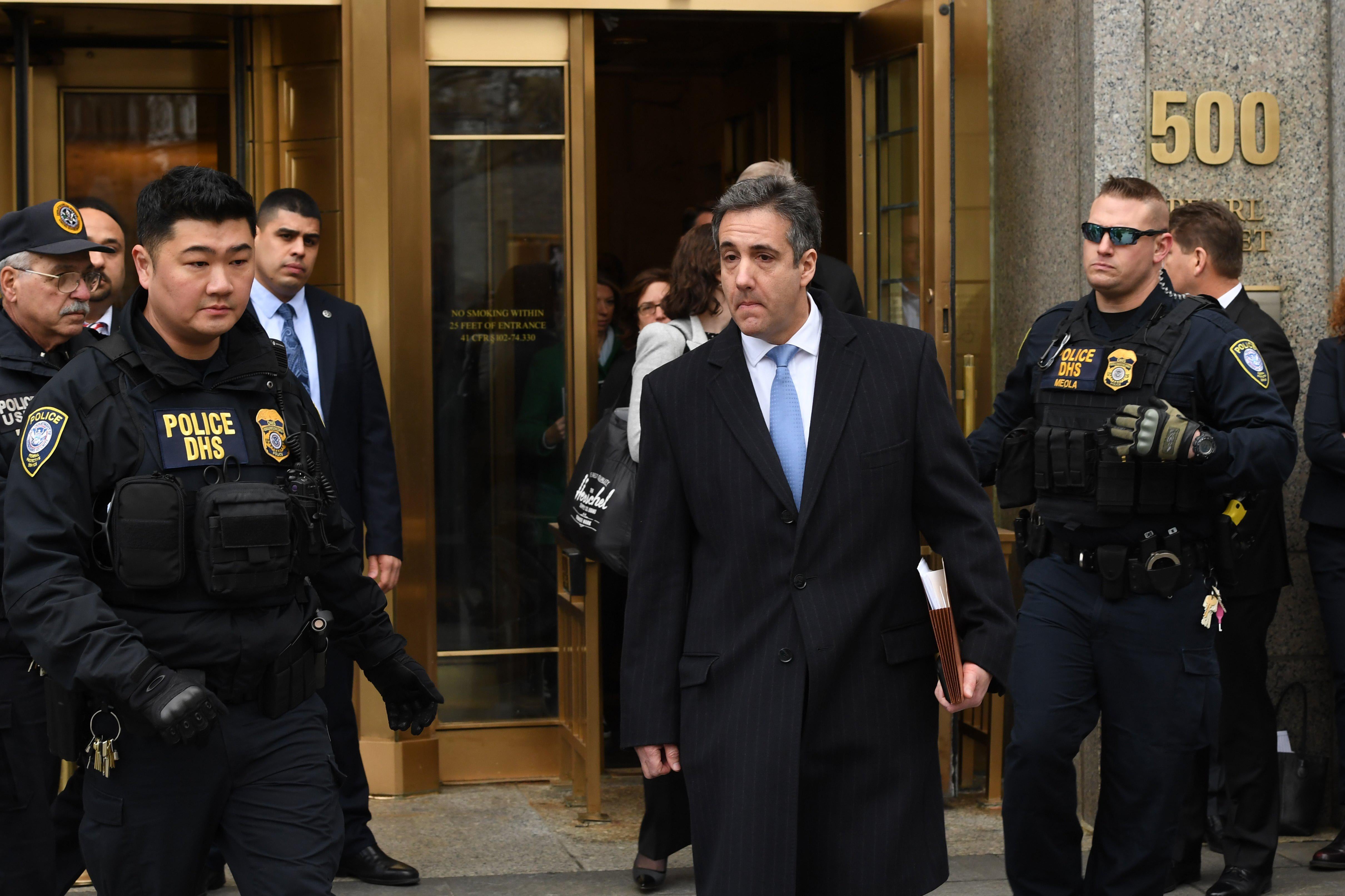 Michael Cohen leaves U.S. Federal Court in New York on December 12, 2018.