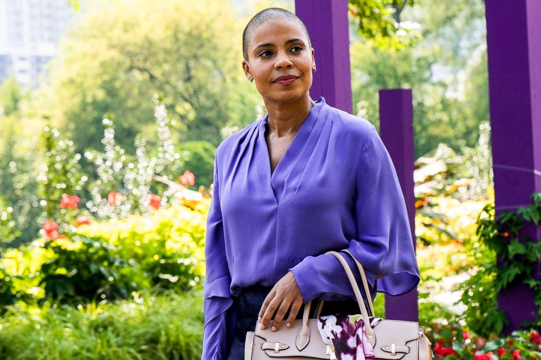  Sanaa Lathan with a shaved head in Nappily Ever After.