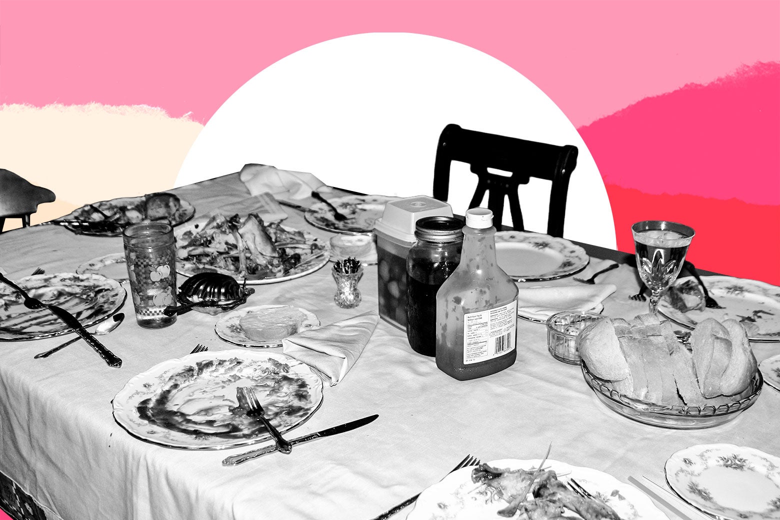 Messy dinner table.